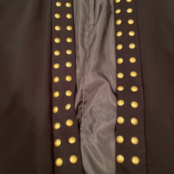 Simply Noelle jacket, navy, gold button trim, rayon blend, S/M - Picture 4 of 8